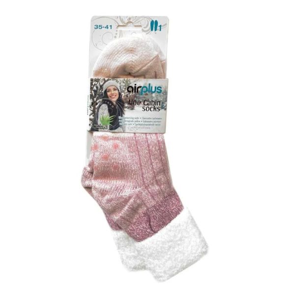 AirPlus Aloe Cabin Chaussettes Hydratantes Femme Cocooning Rose - Pointure 35-41