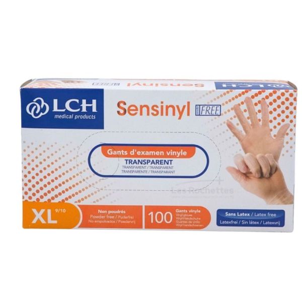 LCH Sensinyl Free Gants d’Examen En Vinyle Non Poudrés - Boîte de 100 Gants