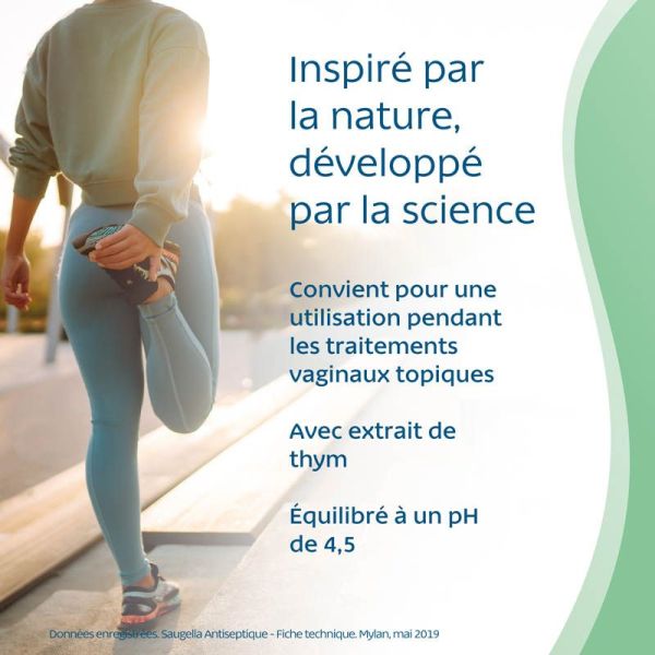 Saugella Antiseptique Naturel Lingette Intime Nettoyante 10 unités