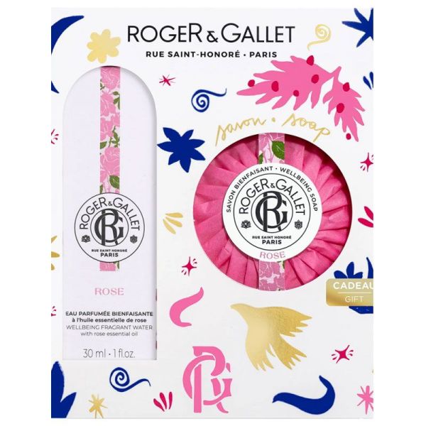 Roger & Gallet Coffret Rose - Eau Parfumée Bienfaisante 30 ml + Savon 100 gr OFFERT