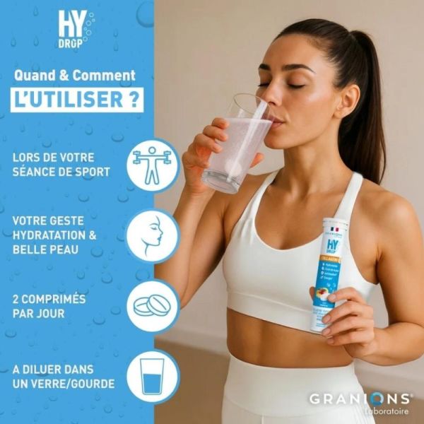 Granions Hydrop Collagène Tropical 18 comprimés effervescents - Hydratation et éclat de la peau