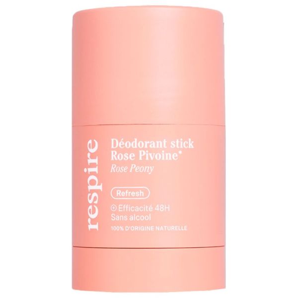 Respire Déodorant Stick Efficacité 48h Bio - 50 g - Rose Pivoine - Protection 48h naturelle