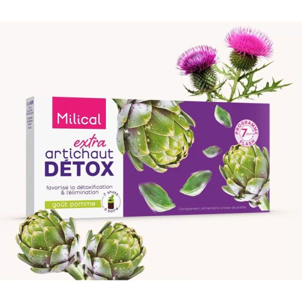 Milical Extra Détox Artichaut 7 Shots - Favorise la détoxification et l'élémination