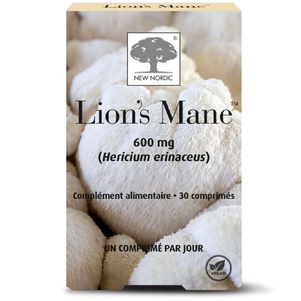 New Nordic Lion's Mane 600 mg 30 Comprimés – Mémoire et concentration