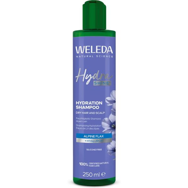 Weleda Hydra Shine Shampooing Hydratation - 250ml - Nettoie en douceur, hydrate et ravive l’éclat des cheveux