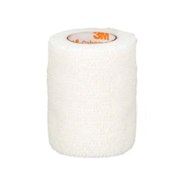 3M Coban Bande de Contention Cohésive Elastique 5cm x 4,5m - Maintien sans adhésif pour peaux fragiles