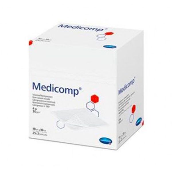 Hartmann Medicomp Compresse non Tissé Stérile - 7,5 X 7,5 Cm - Soin des Plaies - 25x2 compresses