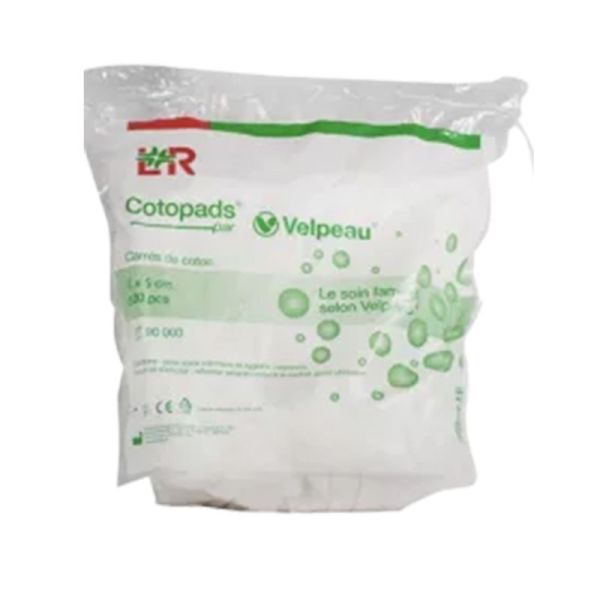 Velpeau Cotopads Carrés de Coton 5x5cm x500 – Non pelucheux et hygiène