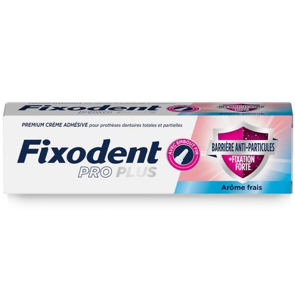 Fixodent Fixodent Pro Plus Barrière Anti-Particules Fraîche 40g - Crème adhésive pour prothèses dentaires