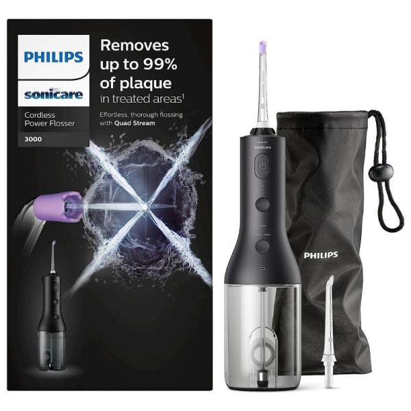 Philips Sonicare Power Flosser 3000 Jet Dentaire Sans Fil Noir HX3806/33