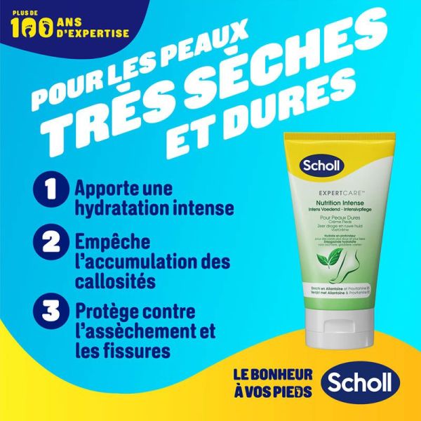 Scholl Crème Nutrition Intense Peaux Très Sèches, Dures, Rugueuses - 150 ml - Soin des pieds
