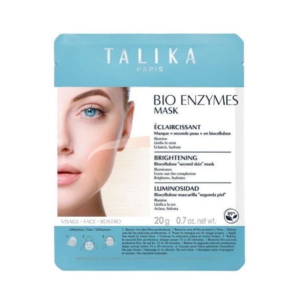 Talika Bio Enzymes Mask Éclaircissant Masque en Biocellulose - 1 Masque