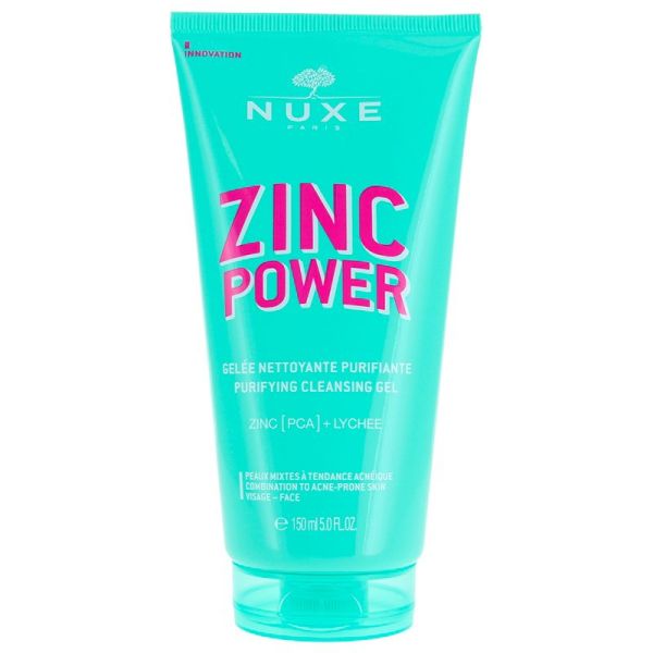 Nuxe Zinc Power Gelée Nettoyante Purifiante - 150 ml - Soin purifiant pour peaux mixtes acnéique