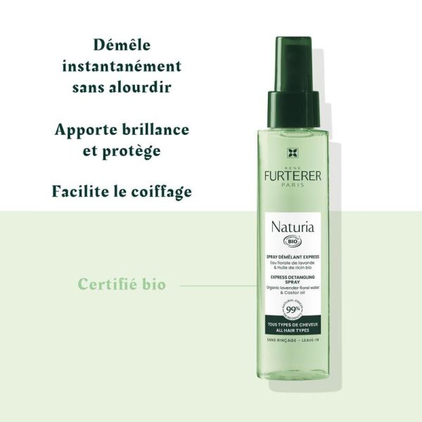 René Furterer Naturia Spray Démêlant Express Bio - 200 ml - Tous Types de Cheveux dès 3 Ans