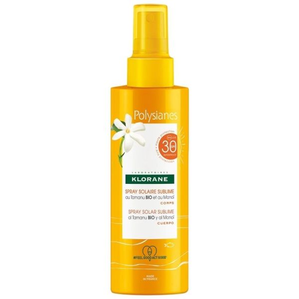 Klorane Monoï & Tamanu Spray Solaire Sublime Corps SPF30 - 200 ml