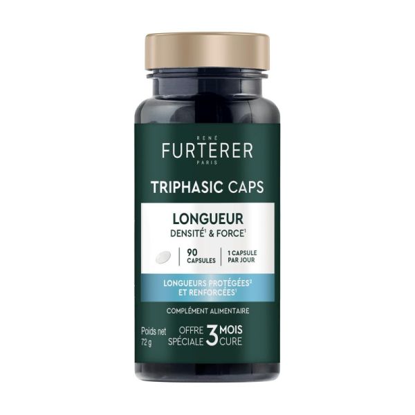 René Furterer Triphasic Caps Longueur - 90 capsules - Spécial cheveux longs, densité et force
