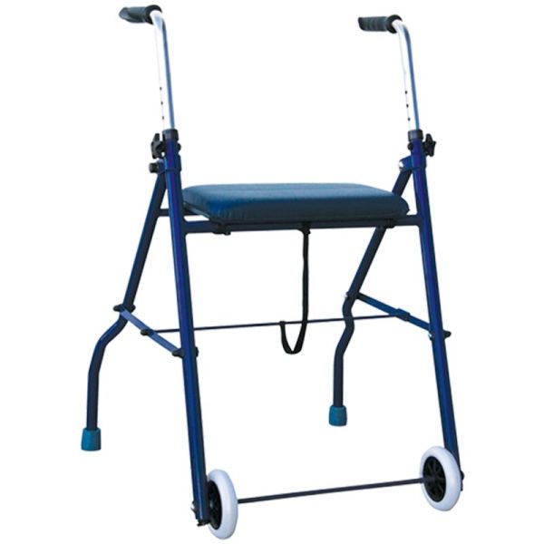 Euromedis Rollator 2 Roues Pliant avec Siège Bleu – Aide à la marche