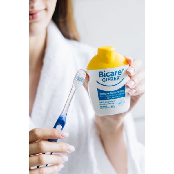 Gifrer Bicare Plus Double Action 60 g - Poudre Blanchissante pour Dents