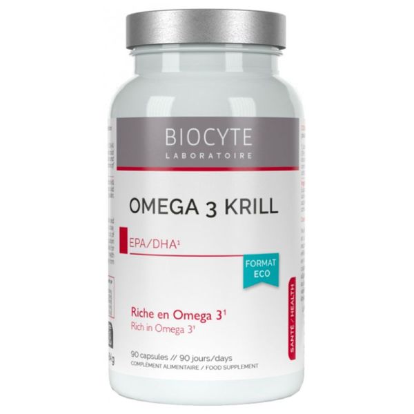 Biocyte Longevity Oméga 3 Krill - 90 gélules - Cœur, cerveau et vision