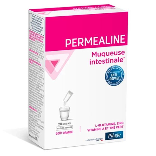 Pileje Permealine - 20 sticks - Goût Orange - Soutient la muqueuse intestinale et l’immunité