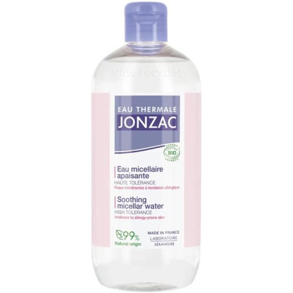 Eau Thermale Jonzac REactive Eau Micellaire Apaisante Bio - 500ml - Nettoie, démaquille et calme les peaux sensibles