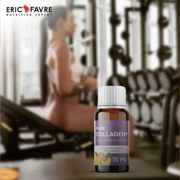 Eric Favre Pure Collagen Marin Hydrolysé 4000mg Pêche Citron 10 Fioles – Fermeté et éclat