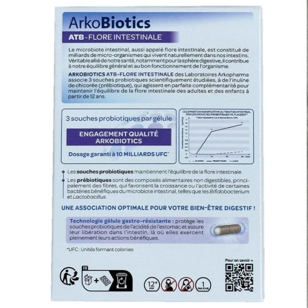 Arkopharma ArkoBiotics ATB Flore Intestinale 10 gélules - équilibre, protège et renforce le microbiote