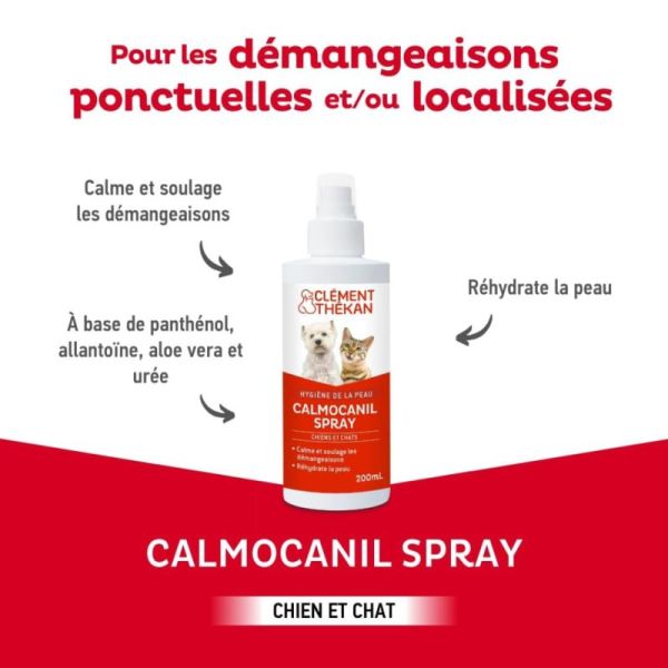 Clément Thékan Calmocanil Spray Anti-Démangeaison pour Chiens et Chats - 200 ml