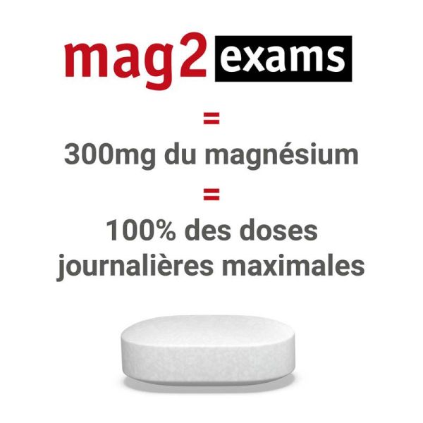 Mag2 Exam - 30 Comprimés - Amélioration mémoire, concentration, et réduction de la nervosité