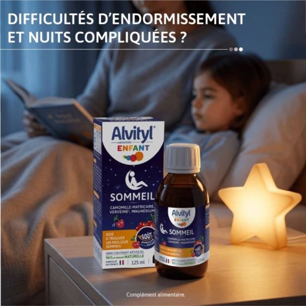 Alvityl Enfant Solution Buvable Sommeil en Forme de Sirop 125 ml - Goût Cerise