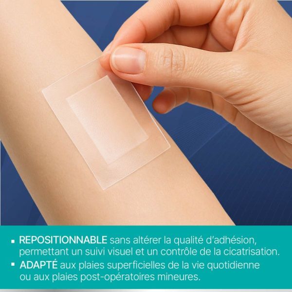 Urgo Silicone Protect + -  8 Pansements prédécoupés format large - Tenue 48h