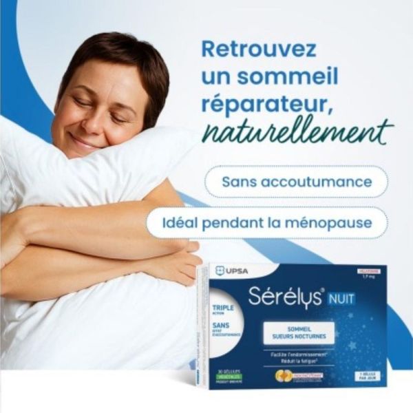 Sérélys Nuit 30 gélules – sommeil et confort ménopause