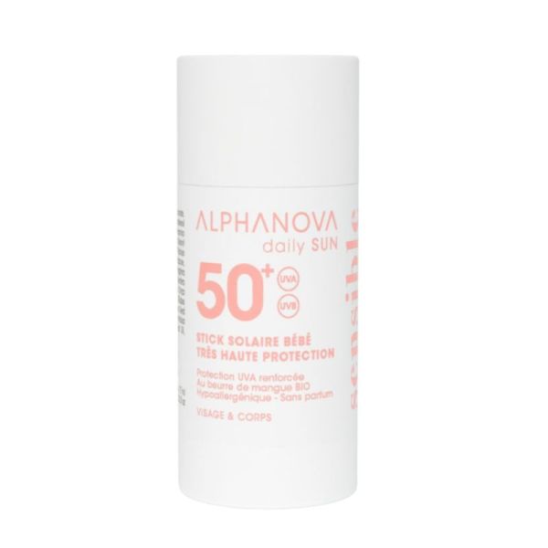 Alphanova Daily Sun Stick Solaire Bébé SPF50+ Visage & Corps Très Haute Protection - 17ml
