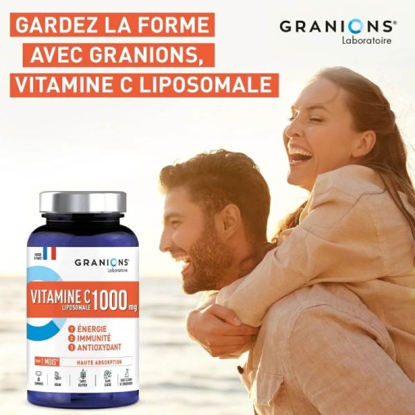 Granions Vitamine C Liposomale 1000 Mg - Réduit la fatigue, aide le système immunitaire, effets antioxydant