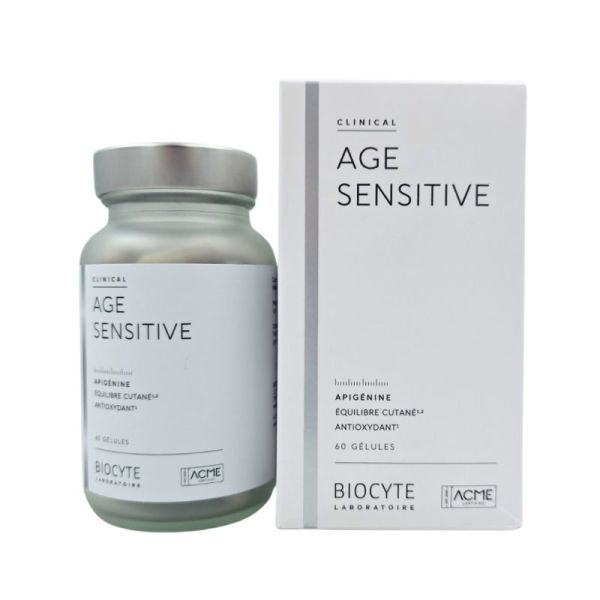 Biocyte Clinical Age Sensitive 60 gélules - Equilibre cutané, grain de peau et protection antioxydante