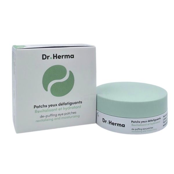 Dr. Herma Patchs Yeux Défatiguants Revitalisant et Hydratant x30 - Patchs hydrogels anti-poches et anticernes à la caféine et niacinamide