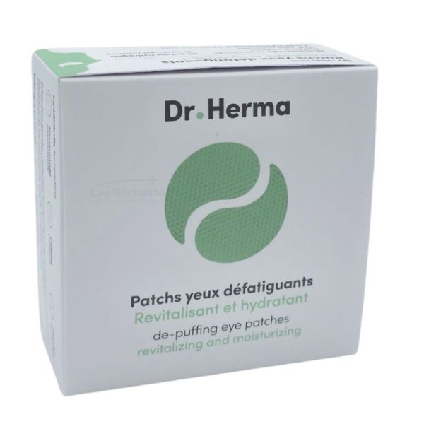 Dr. Herma Patchs Yeux Défatiguants Revitalisant et Hydratant x30 - Patchs hydrogels anti-poches et anticernes à la caféine et niacinamide