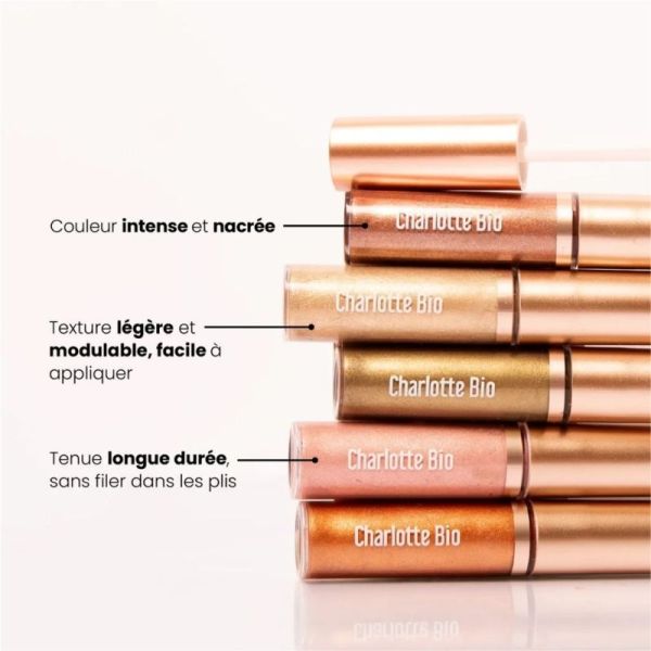 Charlotte Bio Fard à Paupières Liquide Vert émeraude 6,5ml - Haute pigmentation et fini glowy bio
