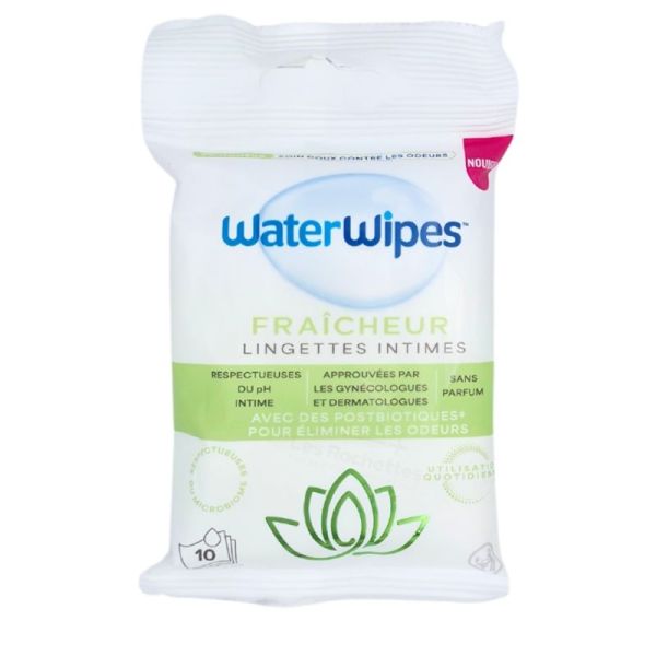 WaterWipes Lingettes Intimes Rafraîchissantes x10 - Hygiène douce et fraîcheur nomade