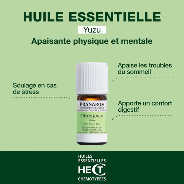 Pranarôm Huile Essentielle Yuzu 5ml – Calme et relaxation
