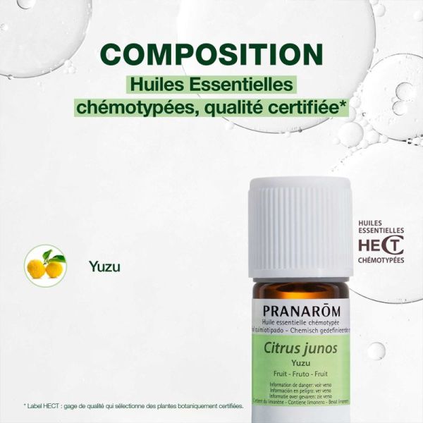Pranarôm Huile Essentielle Yuzu 5ml – Calme et relaxation