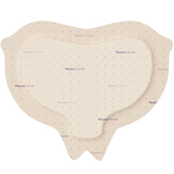 Molnlycke Health Care Mepilex Border Sacrum - 22 x 25 cm -  10 pansements - Prévention des escarres et cicatrisation en milieu humide
