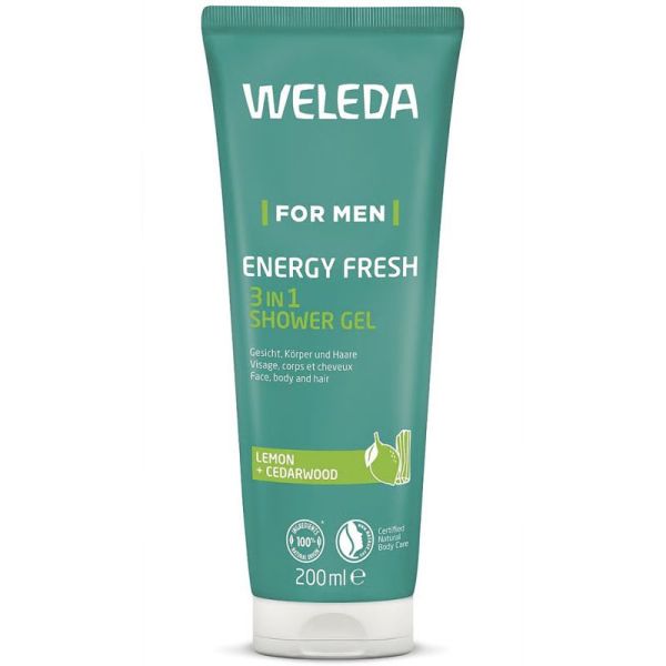 Weleda Homme Gel Douche Energy Fresh 3en1 200ml – Tonique et cèdre