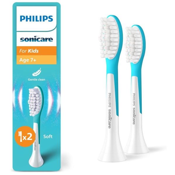Philips Sonicare For Kids Têtes de Brosse à Dents de Rechange HX6042/90 - Lot de 2 - Dès 7 ans