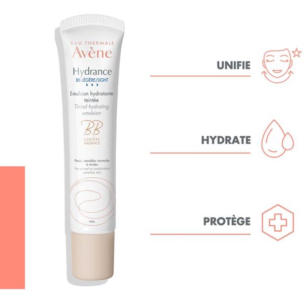 Avène Hydrance BB Light Crème Hydratante Teintée SPF 30 - 40ml - Hydrate, unifie et protège
