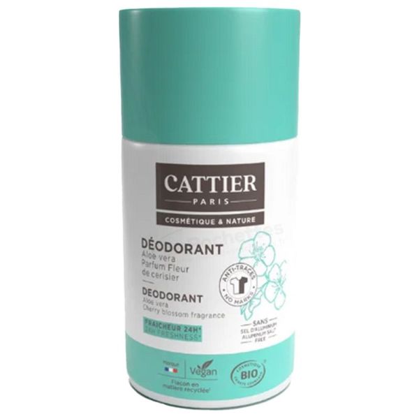 Cattier Déodorant fraîcheur 24h Parfum Fleur de cerisier - Protection douce et parfum floral