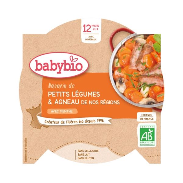 Babybio Assiette Navarin Petits Légumes Agneau Menthe 12 mois - 230g