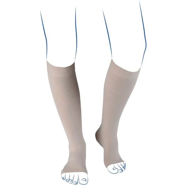 Thuasne Venoflex Élégance Chaussettes de Contention Classe 3 Pieds Ouverts Long – Élégance et confort