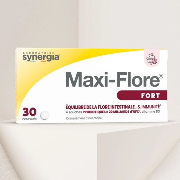 Synergia Maxi-Flore FORT 30 comprimés - Equilibre de la flore intestinale et immunité