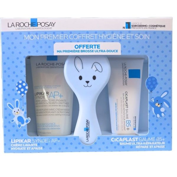 La Roche-Posay Mon Premier Coffret Hygiène et Soin - Lipikar Syndet AP+, Cicaplast Baume B5+, Brosse OFFERTE